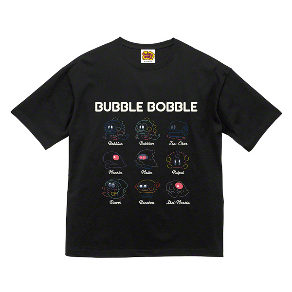 バブルボブル ビッグシルエットTシャツ ブラック